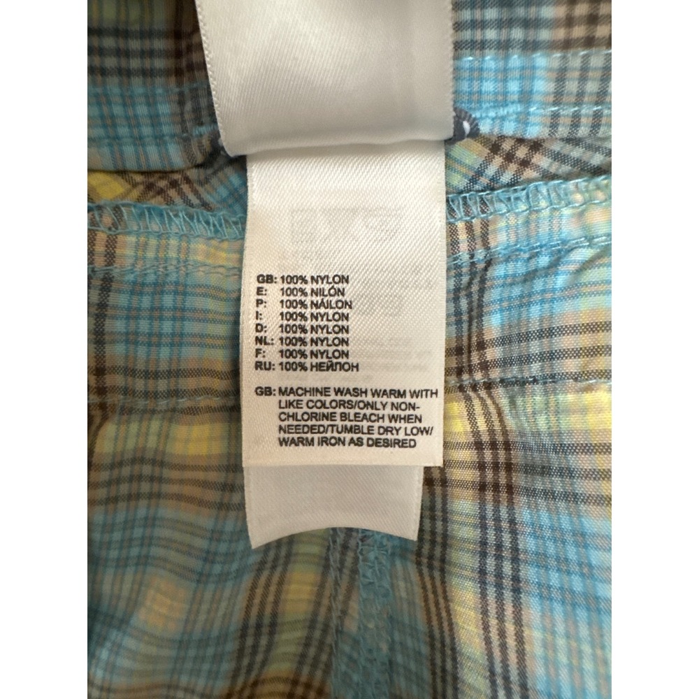 The North Face Plaid Hiking Shorts‎ Outdoor Casual Blue Brown Womens 12 - Picture 5 of 5